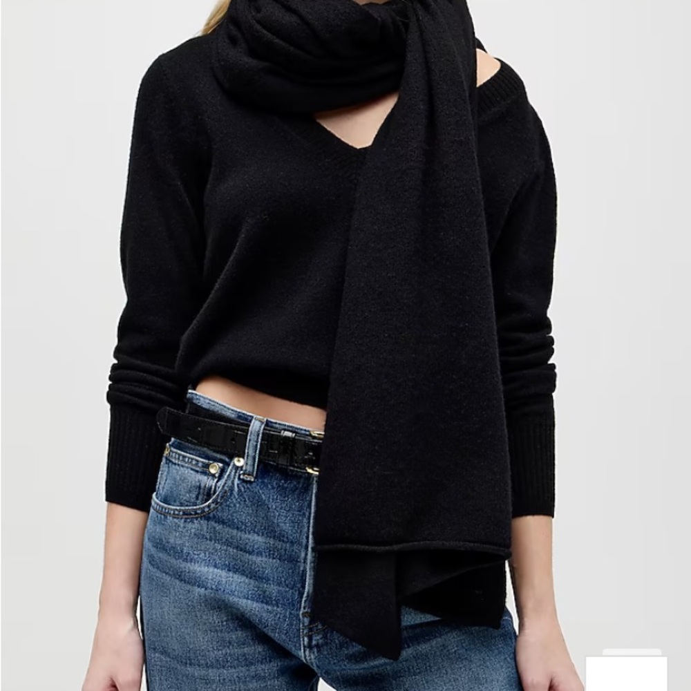 Women’s J Crew black oversized Cashmere scarf